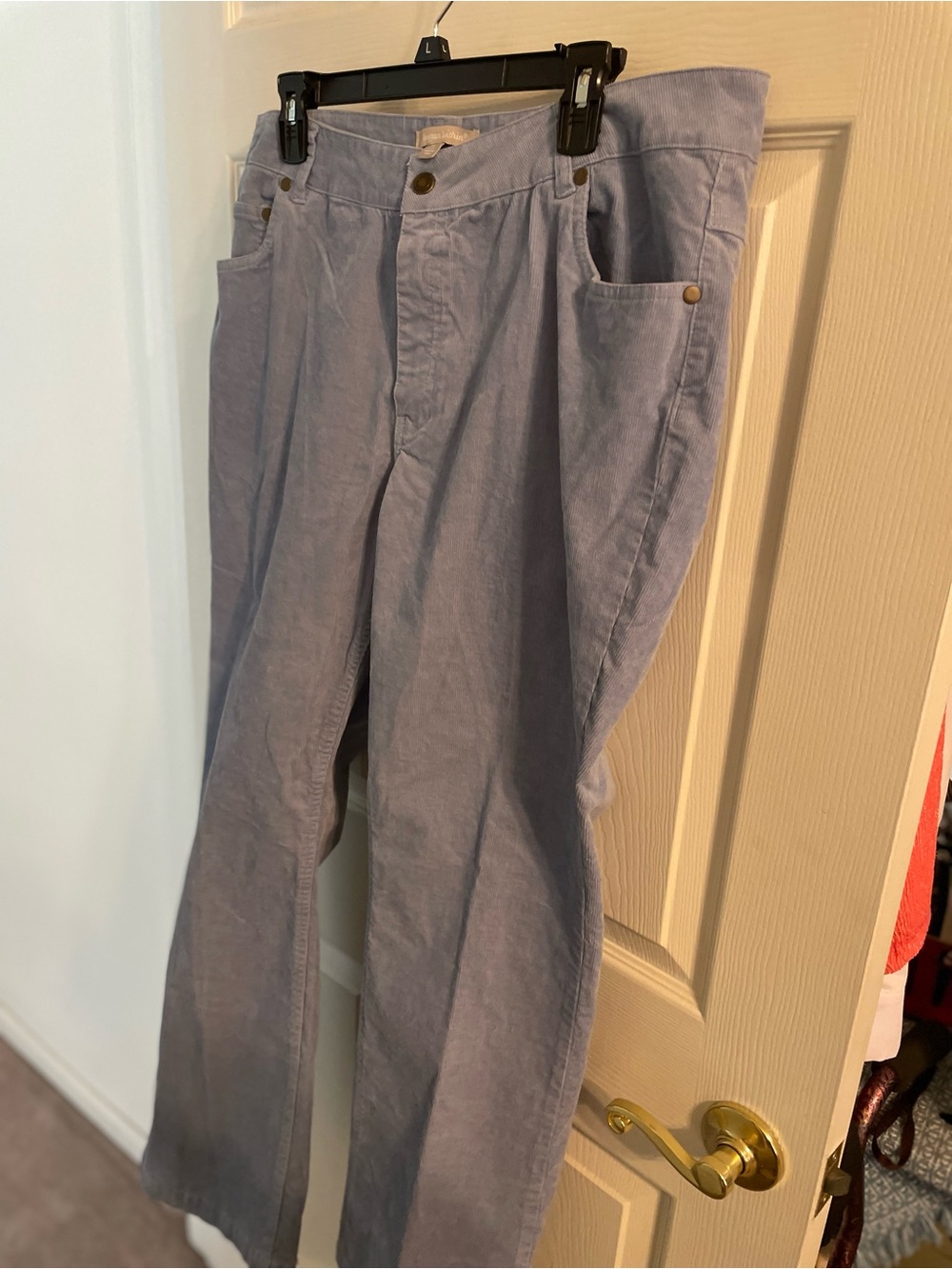 Light Blue Ladies Corduroy Jeans , Woman Within.